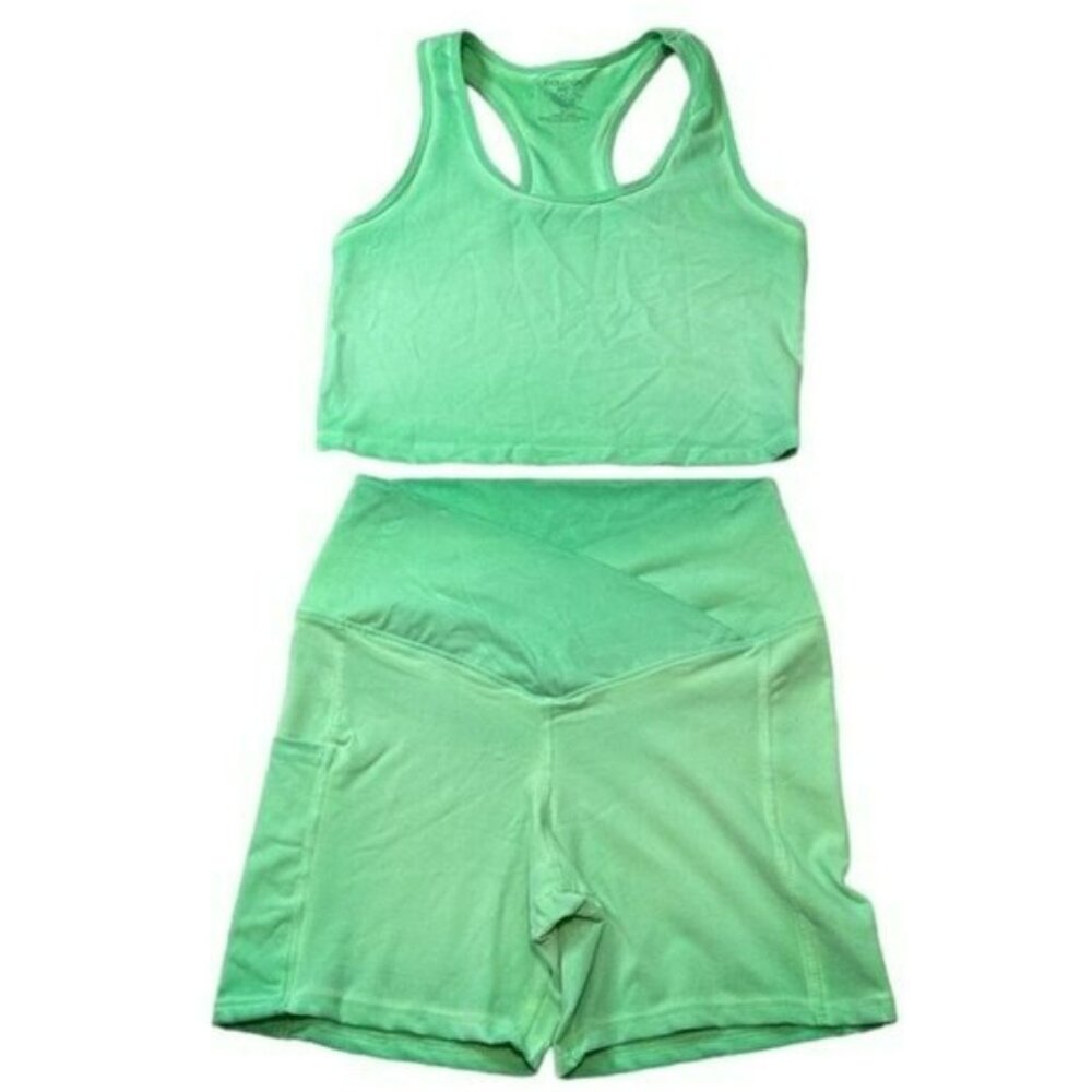 Evolution & Creation 2 Piece Active Tank Top Shorts Matching Set Size Large